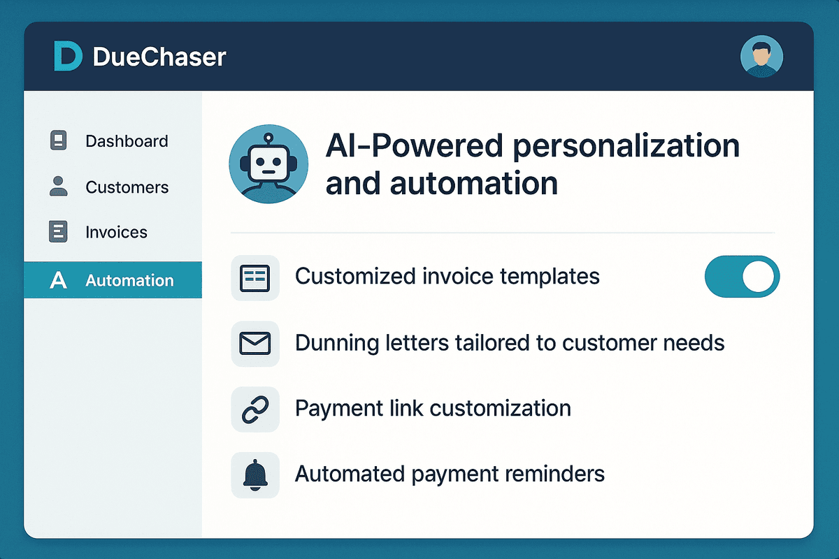 Illustration of personalized invoices and dunning letters